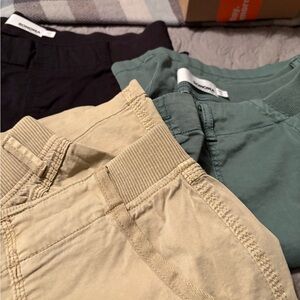 3 pairs Sonoma Women's Shorts in Black, Green, and Tan